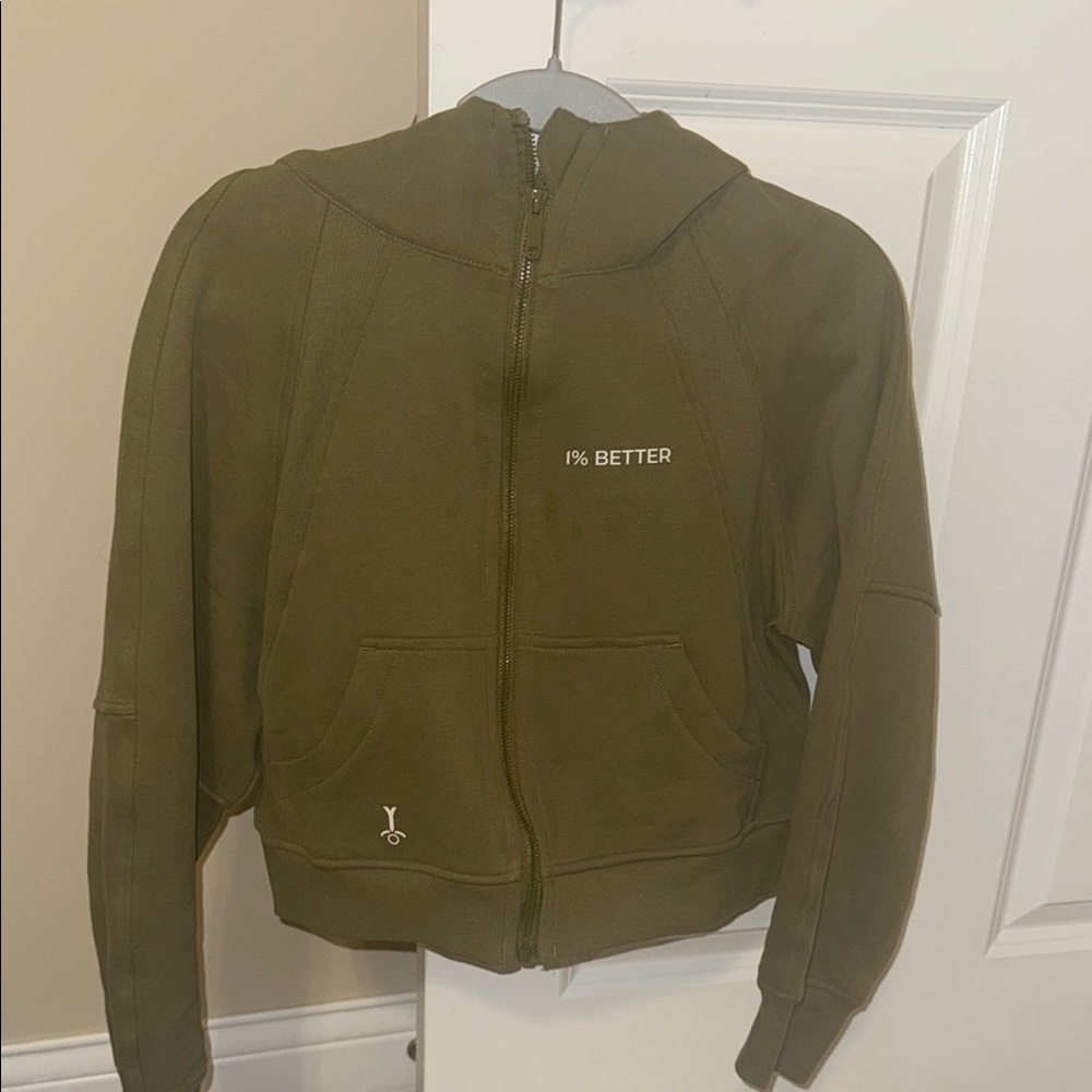 Olive Green 1% Better Zip-Up Hoodie